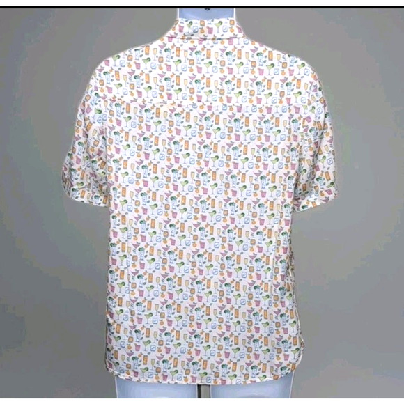Age Of Wisdom Button Up Shirt Mens S White Multicolor Cocktails Print NEW NWT - Picture 4 of 13